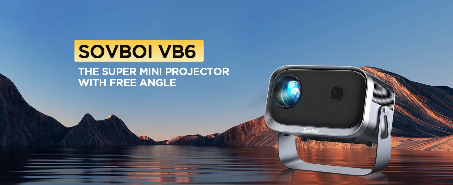 Sovboi VB6 on its stand against a sunset mountain lake