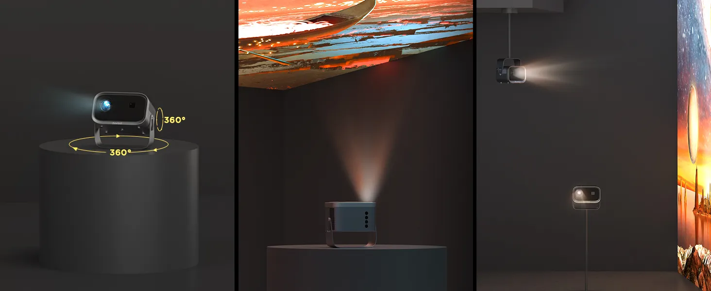 VB6 rotating 360 degrees, projecting onto the ceiling and mounted high