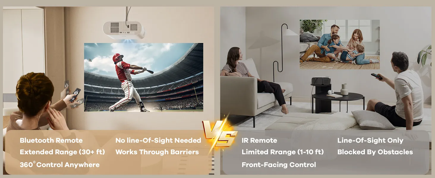 Bluetooth remote working through barriers versus IR remote line-of-sight